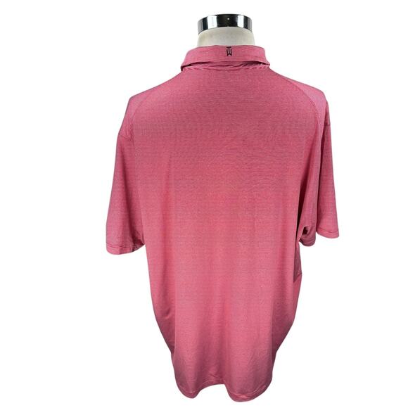 Nike Tiger Woods Collection Snap Polo Shirt Men's 2XL XXL Red Striped Budweiser - Picture 5 of 11